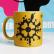 Caneca Glitter Amarela Personalizada com Nome, Frase ou Logo
