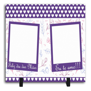 Azulejo Personalizado Com Duas Fotos - Feliz Dia Das Mães Cerâmica Branca Brilho 15x15cm ou 20x20cm    Após concluir o pagamento, clique em preencher formulário para anexar seu arquivo ou escrever seu texto