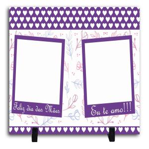 Azulejo Personalizado Com Duas Fotos - Feliz Dia Das Mães Cerâmica Branca Brilho 15x15cm ou 20x20cm    Após concluir o pagamento, clique em preencher formulário para anexar seu arquivo ou escrever seu texto
