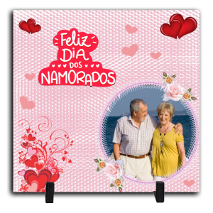 Azulejo Personalizado Com Uma Foto - Feliz Dia dos Namorados Cerâmica Branca Brilho 15x15cm ou 20x20cm    Após concluir o pagamento, clique em preencher formulário para anexar seu arquivo ou escrever seu texto
