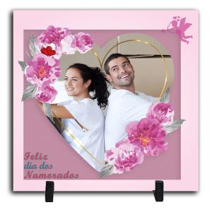 Azulejo Personalizado Com Uma Foto - Feliz Dia dos Namorados 2 Cerâmica Branca Brilho 15x15cm ou 20x20cm    Após concluir o pagamento, clique em preencher formulário para anexar seu arquivo ou escrever seu texto