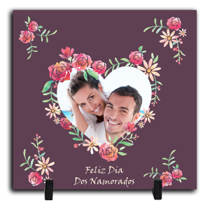 Azulejo Personalizado Com Uma Foto - Feliz Dia dos Namorados 3 Cerâmica Branca Brilho 15x15cm ou 20x20cm    Após concluir o pagamento, clique em preencher formulário para anexar seu arquivo ou escrever seu texto