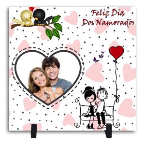 Azulejo Personalizado Com Uma Foto - Feliz Dia dos Namorados 5 Cerâmica Branca Brilho 15x15cm ou 20x20cm    Após concluir o pagamento, clique em preencher formulário para anexar seu arquivo ou escrever seu texto