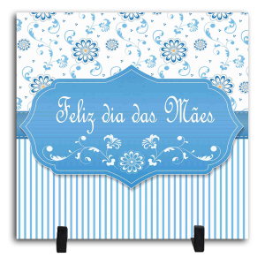 Azulejo Personalizado Pronto - Feliz Dia Das Mães Cerâmica Branca Brilho 15x15cm ou 20x20cm    