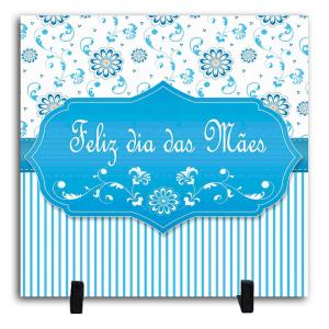 Azulejo Personalizado Pronto - Feliz Dia Das Mães Cerâmica Branca Brilho 15x15cm ou 20x20cm    