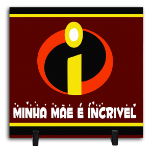 Azulejo Personalizado Pronto - Mãe Incrível Cerâmica Branca Brilho 15x15cm ou 20x20cm    