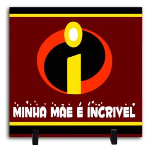 Azulejo Personalizado Pronto - Mãe Incrível Cerâmica Branca Brilho 15x15cm ou 20x20cm    