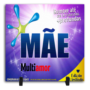 Azulejo Personalizado Pronto - Mãe Multiamor Cerâmica Branca Brilho 15x15cm ou 20x20cm    