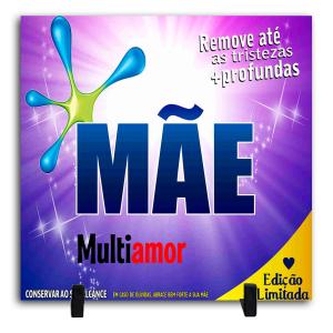 Azulejo Personalizado Pronto - Mãe Multiamor Cerâmica Branca Brilho 15x15cm ou 20x20cm    