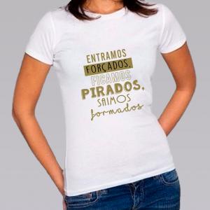 Camiseta Baby Look Personalizada Pronta Saimos Formados Poliéster Área de Impressão = 20x28cm Impressão frente   