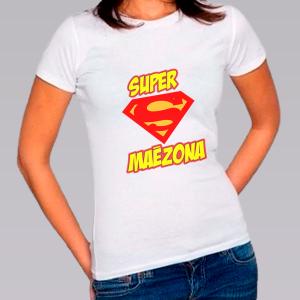 Camiseta Baby Look Personalizada Pronta - Super Mãezona Poliéster Área de Impressão = 20x28cm Impressão frente   