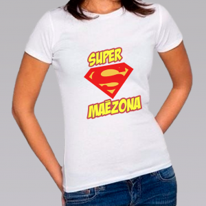 Camiseta Baby Look Personalizada Pronta - Super Mãezona Poliéster Área de Impressão = 20x28cm Impressão frente   