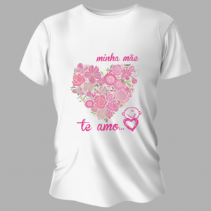 Camiseta Personalizada Pronta - Te Amo Poliéster Área de Impressão = 20x28cm Impressão frente   