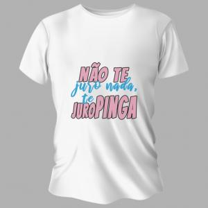 Camiseta Unissex Personalizada Pronta Juropinga Poliéster Área de Impressão = 20x28cm Impressão frente   