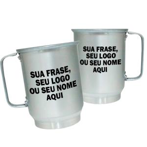 Caneca de Alumínio Personalizada com Seu Nome, Frase ou Logo Caneca de Alumínio 600ml Área de Impressão = 20 x 9,5cm    Após concluir o pagamento, clique em preencher formulário para anexar seu arquivo ou escrever seu texto