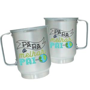 Caneca de Alumínio Personalizada Melhor Pai Caneca de Alumínio 600ml Área de Impressão = 20 x 9,5cm    