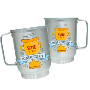 Caneca de Alumínio Personalizada Super Pai Caneca de Alumínio 600ml Área de Impressão = 20 x 9,5cm    