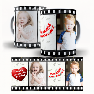Caneca  Dia Das Mães Personalizada Com Duas Fotos - Filme Caneca de Cerâmica 325ml Área de Impressão = 20 x 9,5cm    Após concluir o pagamento, clique em preencher formulário para anexar seu arquivo ou escrever seu texto