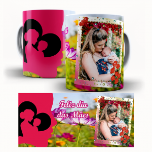 Caneca  Dia Das Mães Personalizada Com Uma Foto - Feliz Dia Das Mães Caneca de Cerâmica 325ml Área de Impressão = 20 x 9,5cm    Após concluir o pagamento, clique em preencher formulário para anexar seu arquivo ou escrever seu texto