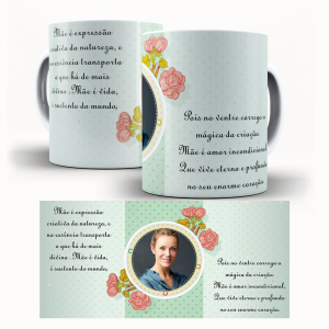 Caneca  Dia Das Mães Personalizada Com Uma Foto - Mãe é Expressão Caneca de Cerâmica 325ml Área de Impressão = 20 x 9,5cm    Após concluir o pagamento, clique em preencher formulário para anexar seu arquivo ou escrever seu texto