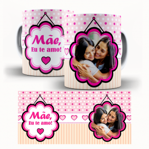 Caneca  Dia Das Mães Personalizada Com Uma Foto - Mãe Eu Te Amo Caneca de Cerâmica 325ml Área de Impressão = 20 x 9,5cm    Após concluir o pagamento, clique em preencher formulário para anexar seu arquivo ou escrever seu texto