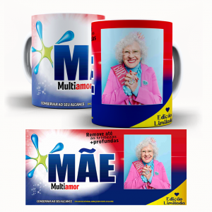 Caneca  Dia Das Mães Personalizada Com Uma Foto - Mãe Multiamor Caneca de Cerâmica 325ml Área de Impressão = 20 x 9,5cm    Após concluir o pagamento, clique em preencher formulário para anexar seu arquivo ou escrever seu texto
