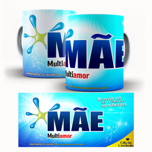 Caneca  Dia Das Mães Personalizada Pronta - Mãe Multiamor Caneca de Cerâmica 325ml Área de Impressão = 20 x 9,5cm    