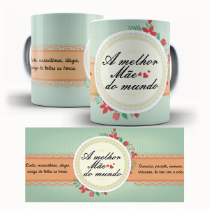 Caneca  Dia Das Mães Personalizada Pronta - Melhor Mãe Caneca de Cerâmica 325ml Área de Impressão = 20 x 9,5cm    