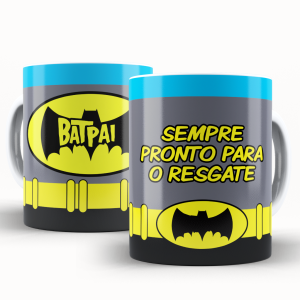 Caneca Personalizada BatPai Caneca de Cerâmica 325ml Área de Impressão = 20 x 9,5cm    