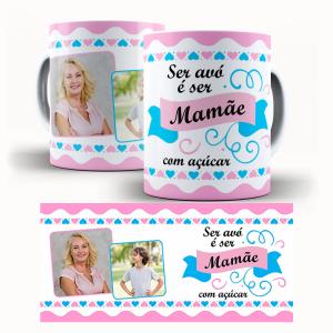Caneca Personalizada Com Duas Fotos - Avó Caneca de Cerâmica 325ml Área de Impressão = 20 x 9,5cm    Após concluir o pagamento, clique em preencher formulário para anexar seu arquivo ou escrever seu texto
