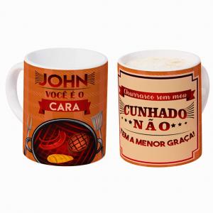 Caneca Personalizada com Nome Cunhado Caneca de Cerâmica 325ml Área de Impressão = 20 x 9,5cm    Após o pagamento, escreva o nome no campo de Observação do pedido e clique em Salvar