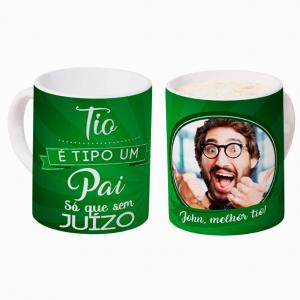Caneca Personalizada com Nome e Uma Foto Tio Caneca de Cerâmica 325ml Área de Impressão = 20 x 9,5cm    Após concluir o pagamento, clique em preencher formulário para anexar seu arquivo ou escrever seu texto
