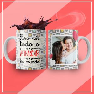 Caneca Personalizada com Uma Foto Caneca de Cerâmica 325ml Área de Impressão = 20 x 9,5cm    Após concluir o pagamento, clique em preencher formulário para anexar seu arquivo ou escrever seu texto