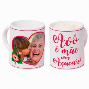 Caneca Personalizada com Uma Foto Avó Caneca de Cerâmica 325ml Área de Impressão = 20 x 9,5cm    Após concluir o pagamento, clique em preencher formulário para anexar seu arquivo ou escrever seu texto