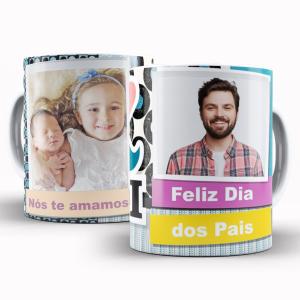 Caneca Personalizada com Uma Foto - Feliz Dia dos Pais Caneca de Cerâmica 325ml Área de Impressão = 20 x 9,5cm    Após concluir o pagamento, clique em preencher formulário para anexar seu arquivo ou escrever seu texto