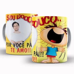 Caneca Personalizada com Uma Foto - Louco por Você Caneca de Cerâmica 325ml Área de Impressão = 20 x 9,5cm    Após concluir o pagamento, clique em preencher formulário para anexar seu arquivo ou escrever seu texto