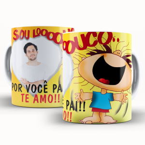 Caneca Personalizada com Uma Foto - Louco por Você Caneca de Cerâmica 325ml Área de Impressão = 20 x 9,5cm    Após concluir o pagamento, clique em preencher formulário para anexar seu arquivo ou escrever seu texto