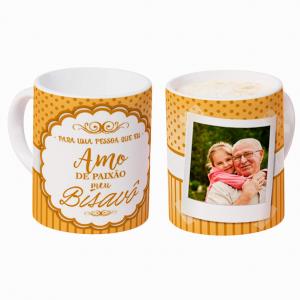 Caneca Personalizada com Uma Foto Bisavô Caneca de Cerâmica 325ml Área de Impressão = 20 x 9,5cm    Após concluir o pagamento, clique em preencher formulário para anexar seu arquivo ou escrever seu texto