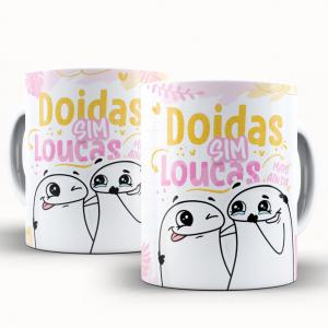 Caneca Personalizada Flork Divertida Amiga Doida Caneca de Cerâmica 325ml Área de Impressão = 20 x 9,5cm    