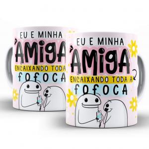Caneca Personalizada Flork Divertida Amiga e Fofoca Caneca de Cerâmica 325ml Área de Impressão = 20 x 9,5cm    