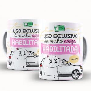 Caneca Personalizada Flork Divertida Amiga Habilitada Caneca de Cerâmica 325ml Área de Impressão = 20 x 9,5cm    