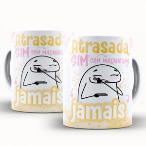 Caneca Personalizada Flork Divertida Atrasada Caneca de Cerâmica 325ml Área de Impressão = 20 x 9,5cm    