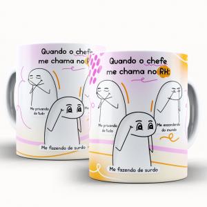 Caneca Personalizada Flork Divertida Chefe Caneca de Cerâmica 325ml Área de Impressão = 20 x 9,5cm    