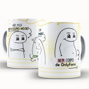 Caneca Personalizada Flork Divertida Demissão Caneca de Cerâmica 325ml Área de Impressão = 20 x 9,5cm    