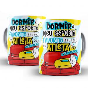 Caneca Personalizada Flork Divertida Dormir Caneca de Cerâmica 325ml Área de Impressão = 20 x 9,5cm    