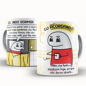 Caneca Personalizada Flork Divertida Indo Dormir Caneca de Cerâmica 325ml Área de Impressão = 20 x 9,5cm    