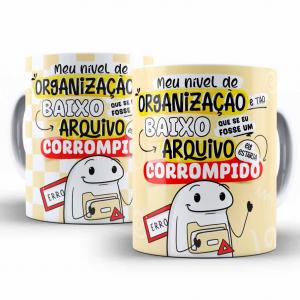 Caneca Personalizada Flork Divertida Organização Caneca de Cerâmica 325ml Área de Impressão = 20 x 9,5cm    