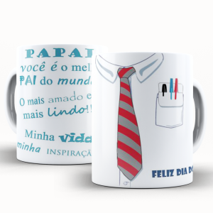 Caneca Personalizada Papai Caneca de Cerâmica 325ml Área de Impressão = 20 x 9,5cm    