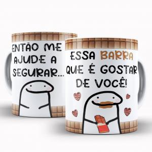 Caneca Personalizada Páscoa Flork Divertido Essa Barra Caneca de Cerâmica 325ml Área de Impressão = 20 x 9,5cm    