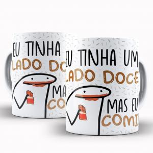 Caneca Personalizada Páscoa Flork Divertido Lado Doce Caneca de Cerâmica 325ml Área de Impressão = 20 x 9,5cm    